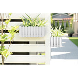 Jardiniera decorativa, suport metalic, sistem irigare, alb, 38x18x16.2 cm, Boardee Fencycase W