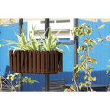 Jardiniera decorativa, suport metalic, sistem irigare, maro, 38x18x16.2 cm, Boardee Fencycase W 